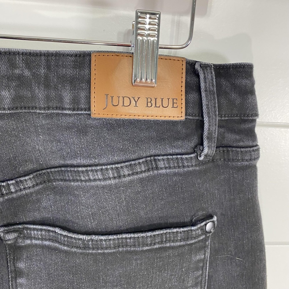 Judy Blue‎ Jeans Womens 18W Black Button Fly Raw Hem Stretch High Rise JB88829BK - Picture 6 of 14